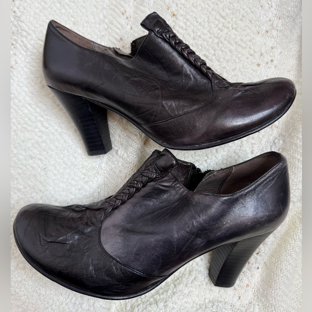 Blay leather round toe retro ankle boots Y2K